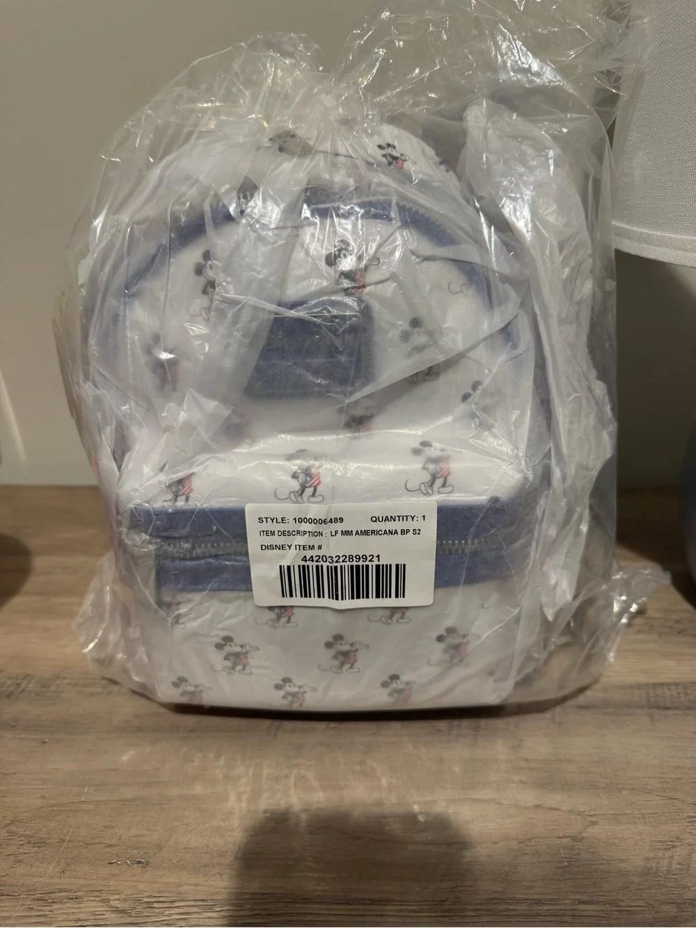 Loungefly White & Blue Mickey Mini Backpack